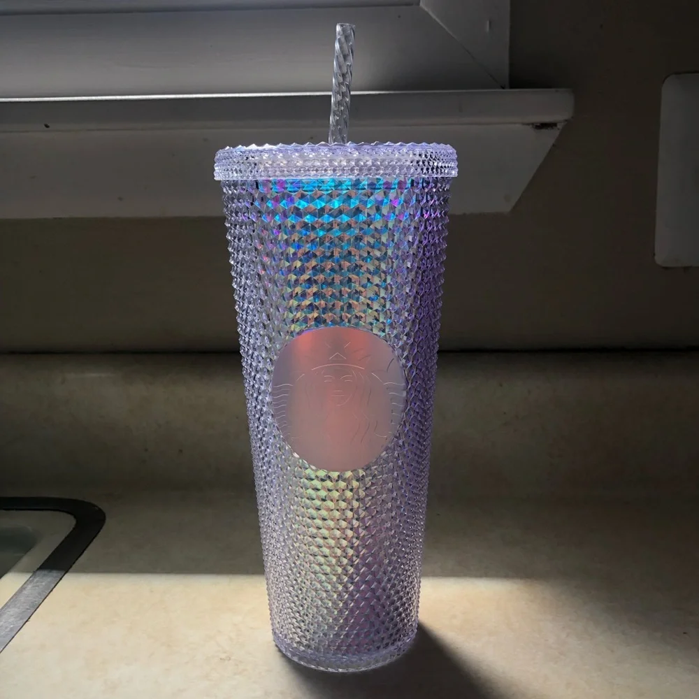 Starbucks Iridescent Bling Diamond Studded Cold Cup